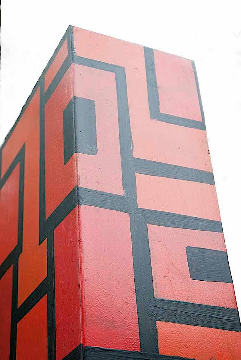 Contemporary Outdoor Large Abstract Steel Painted Sculpture, Model Totem 2