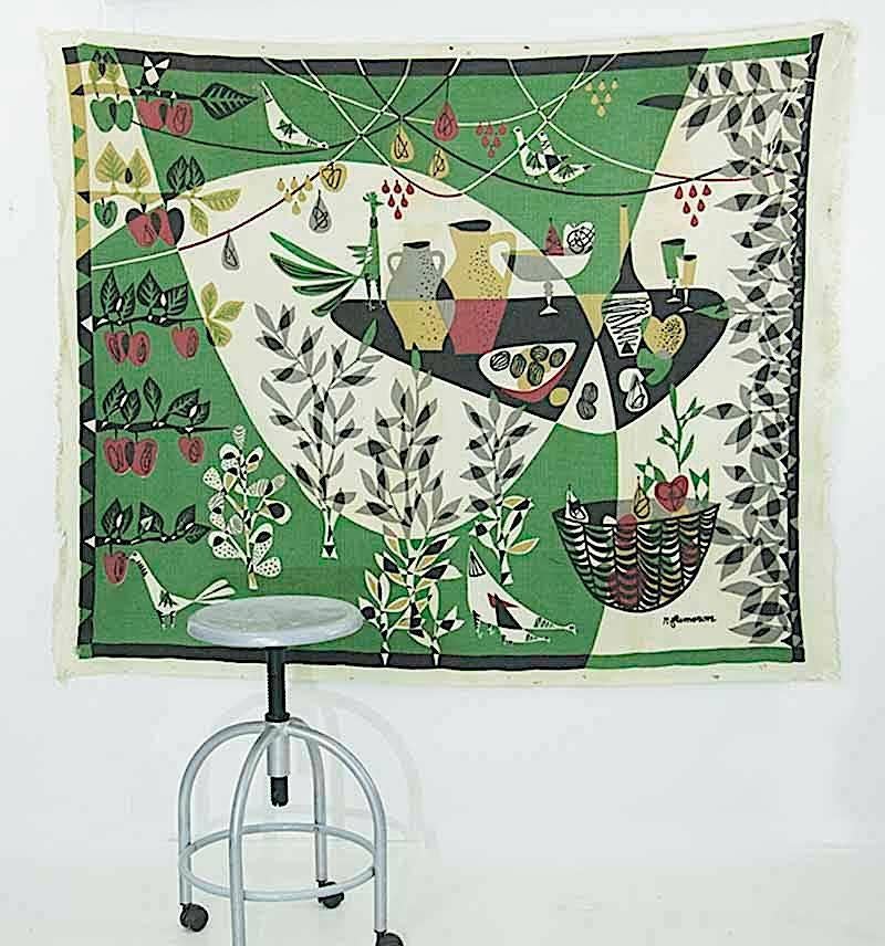 Tapestry with Printed Decoration of a Picnic by René Fumeron 4