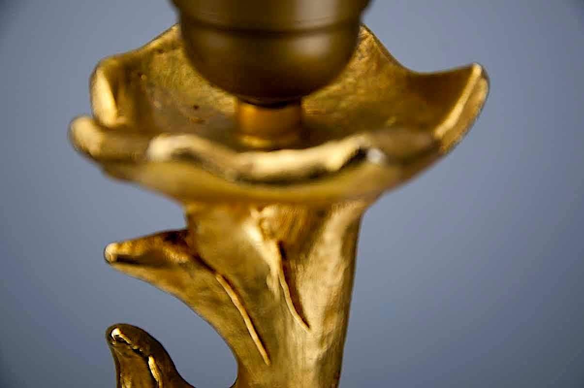 Bronze Sculptural Gillt Bonze, Table Lamp by Mathias for Fondica