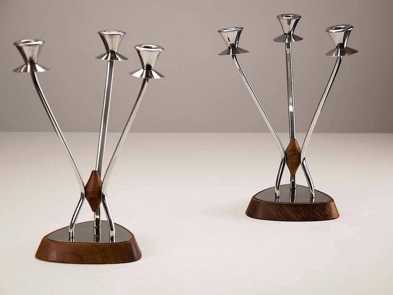 Late 20th Century Pair of Candleholders by Carl Christiansen