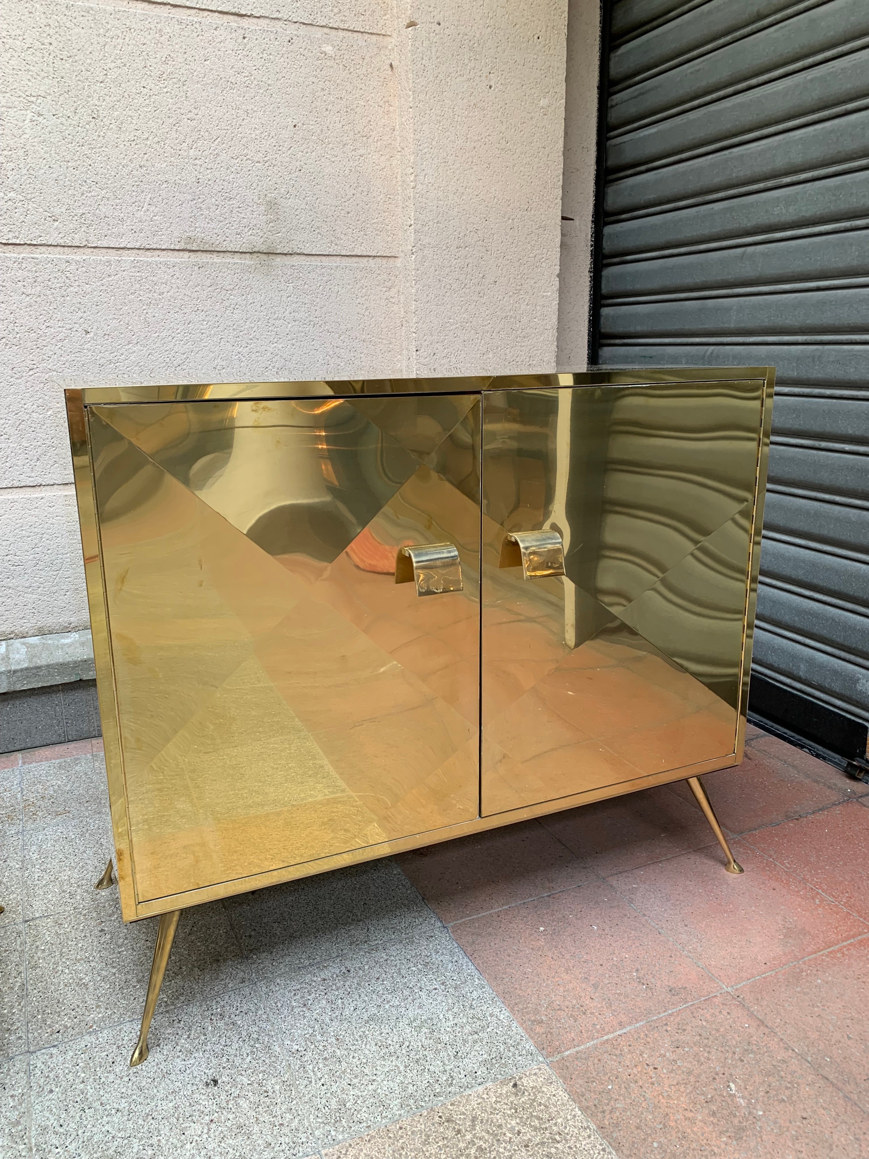 Pair of Golden Northern Italian Buffets, 1980 For Sale