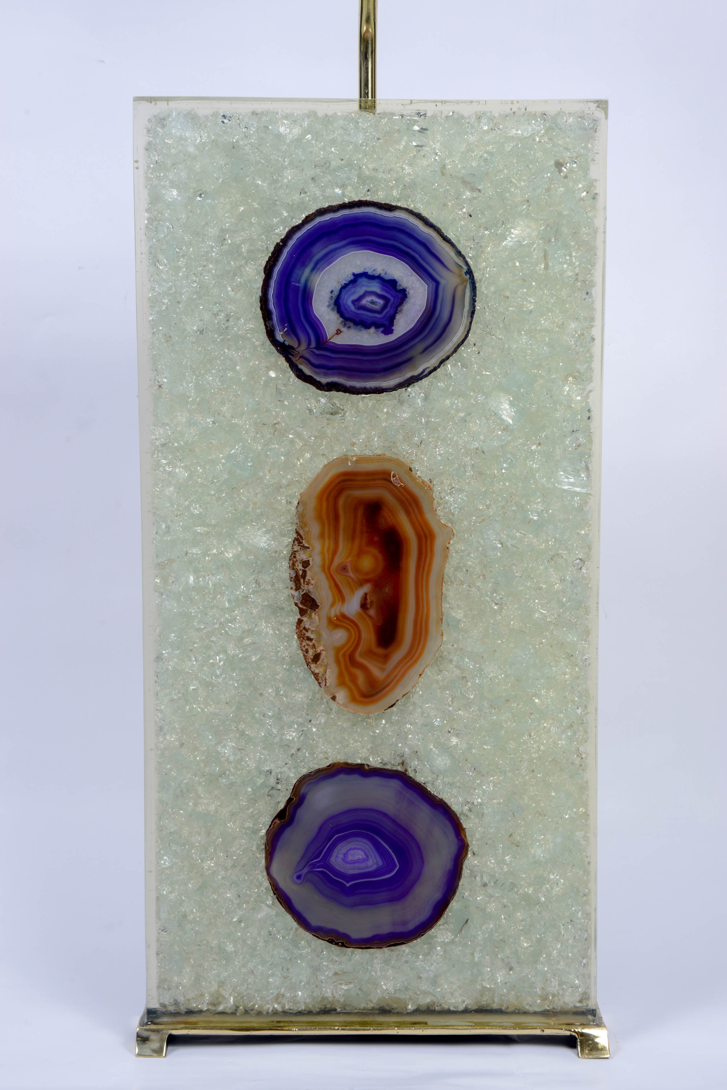 Pair of Table Lamps in Resin and Agate. 1