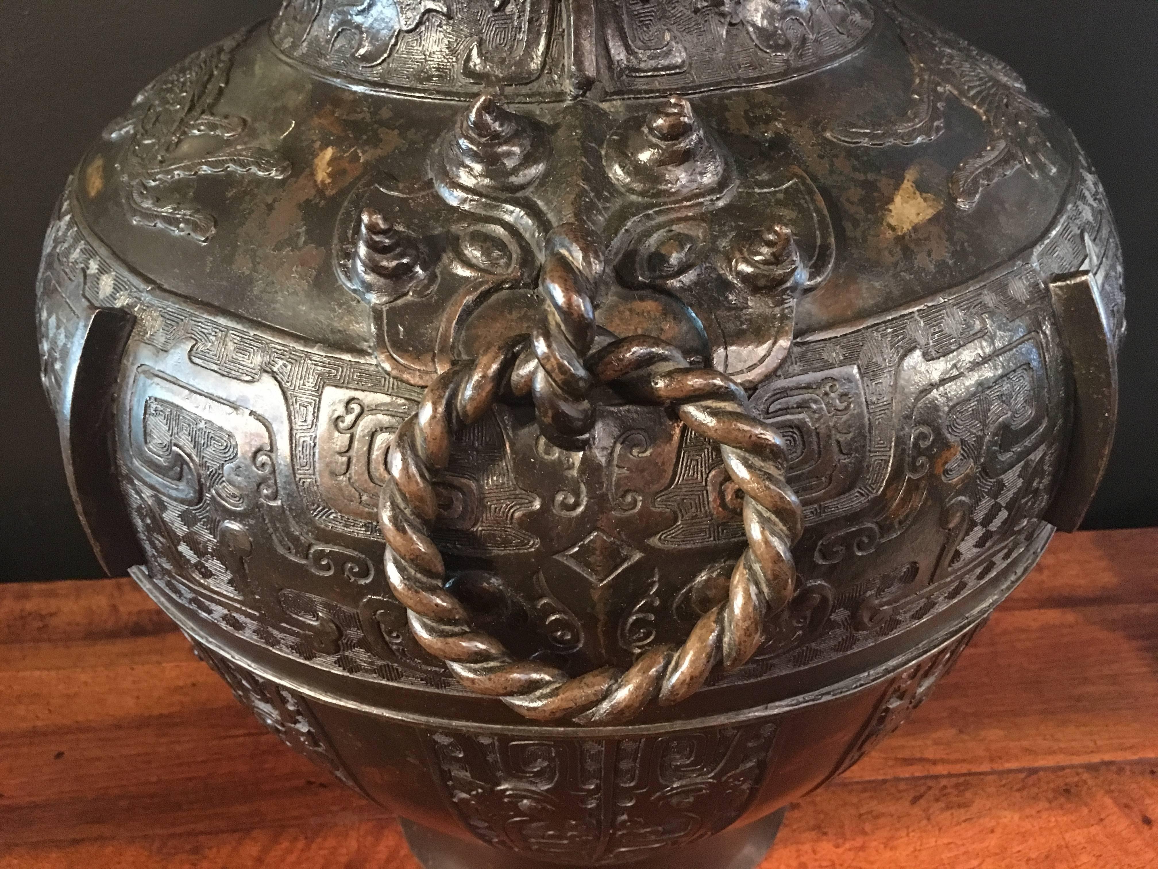 large bronze vase