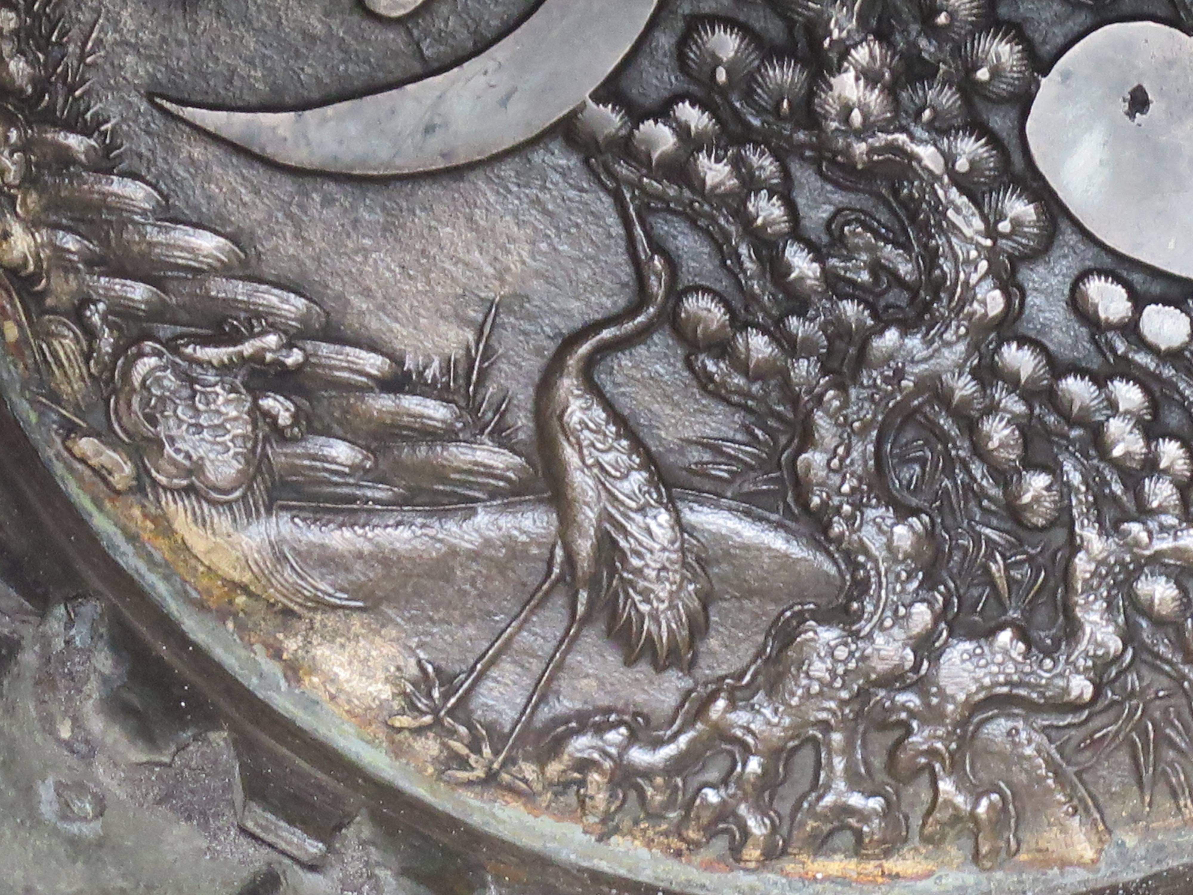 Massives japanisches Bronzevase aus der Meiji-Periode, spätes 19. Jahrhundert, Japan im Angebot 4