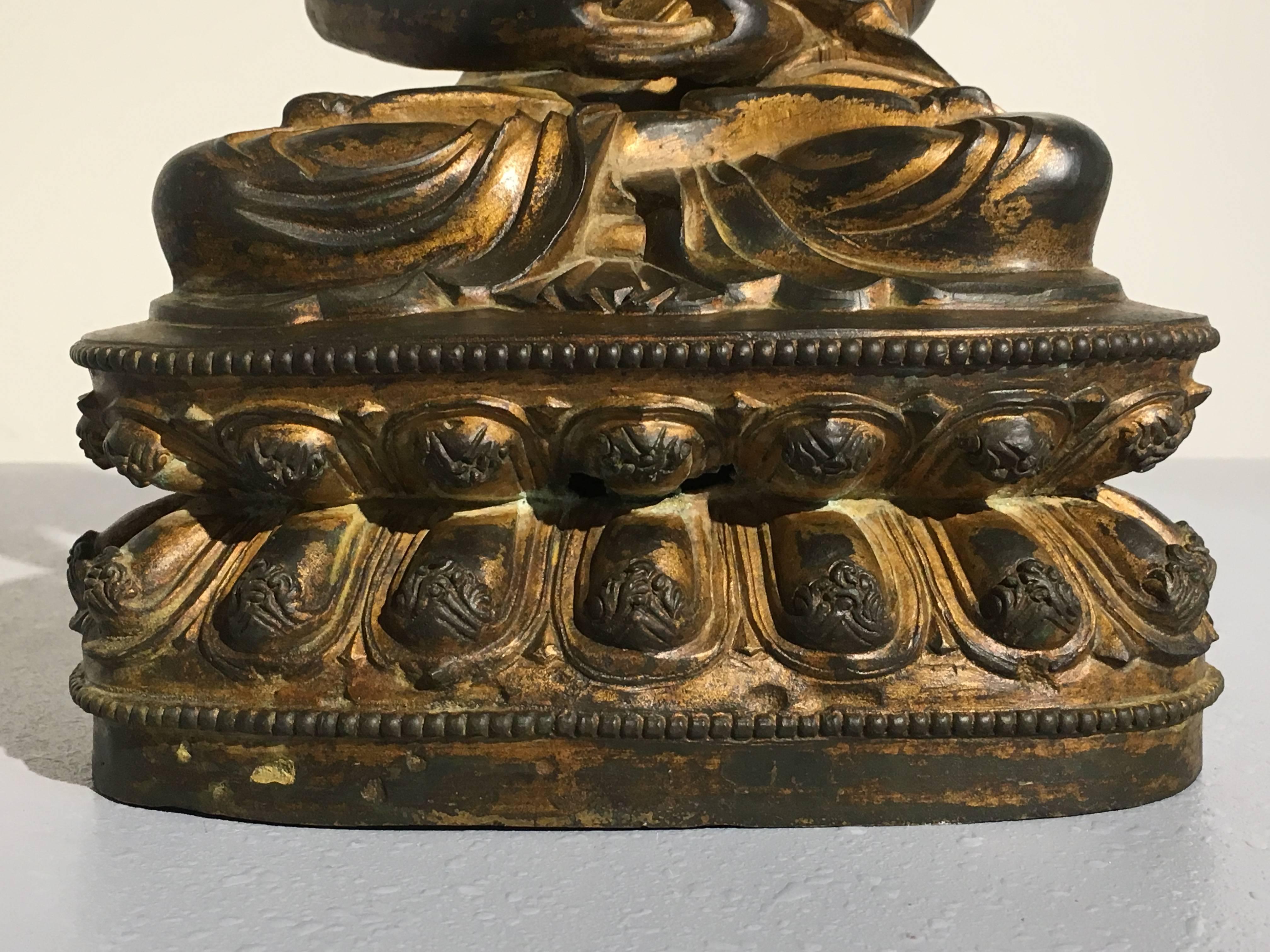 Chinese Gilt Bronze Amitabha Buddha, 20th Century 1