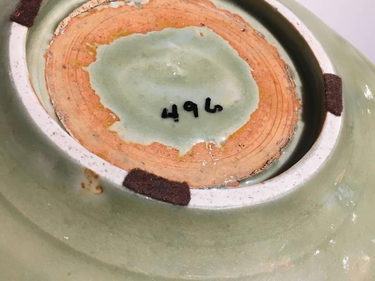 Chinese Ming Dynasty Longquan Celadon Peony Deep Dish, 14th-15th Century For Sale 3