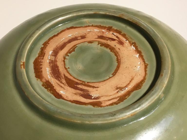 Ming Dynasty Longquan Celadon Dish with Geometric Design, 15th Century For Sale 2
