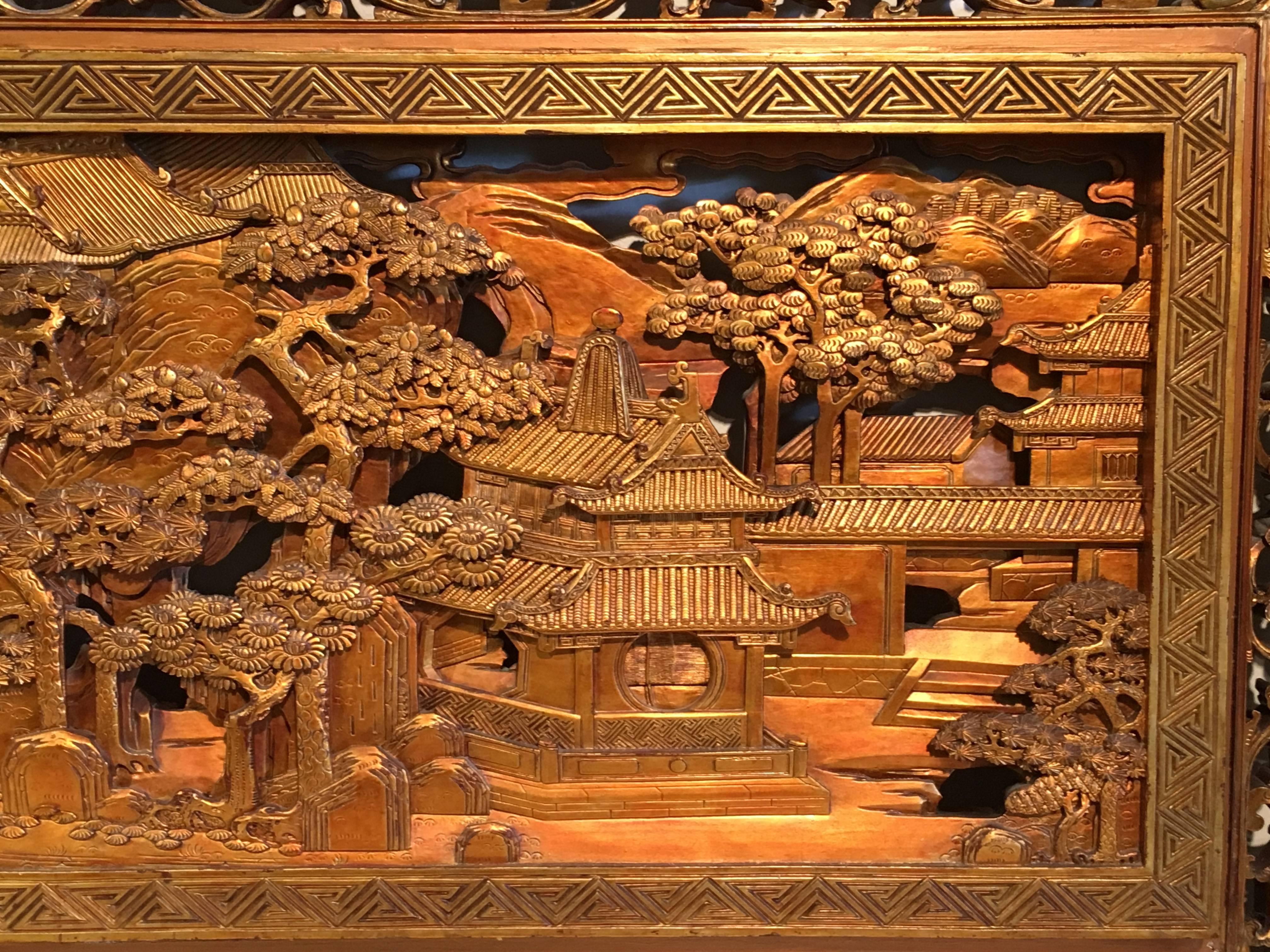 chinese wood carving wall art