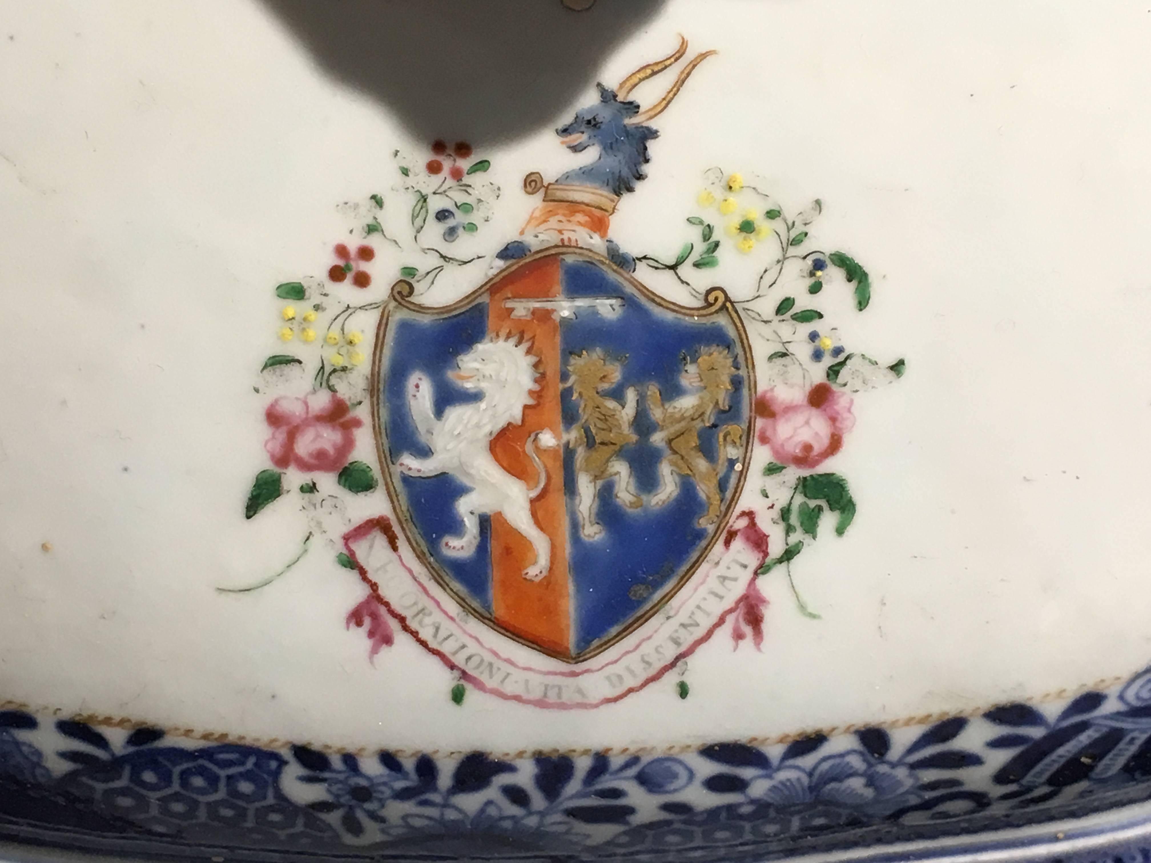 18th Century Chinese Export Porcelain Armorial Tureen 2