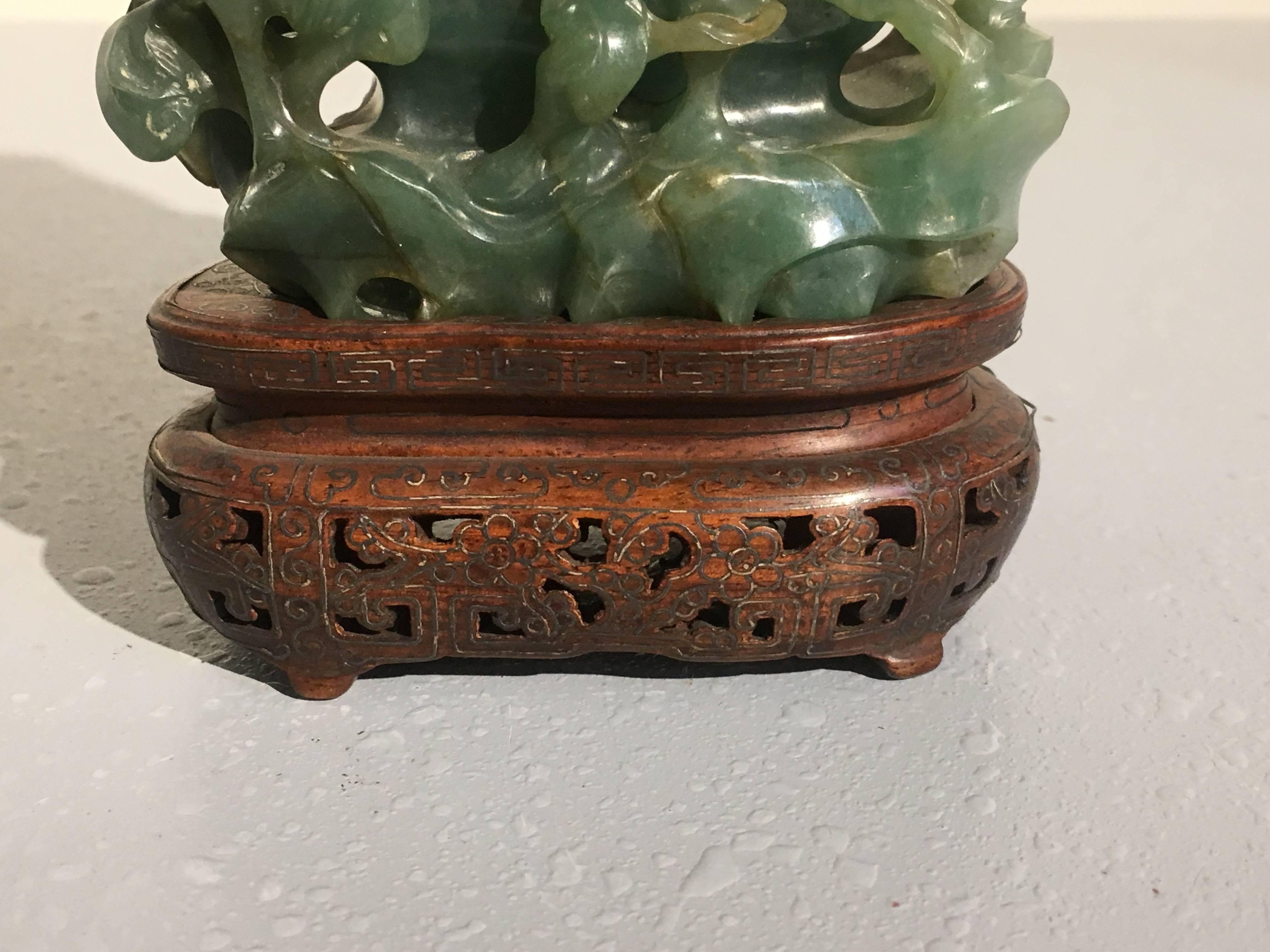 19th Century Chinese Carved Jadeite Vase and Cover, Qing Dynasty, Ex. C.T. Loo For Sale
