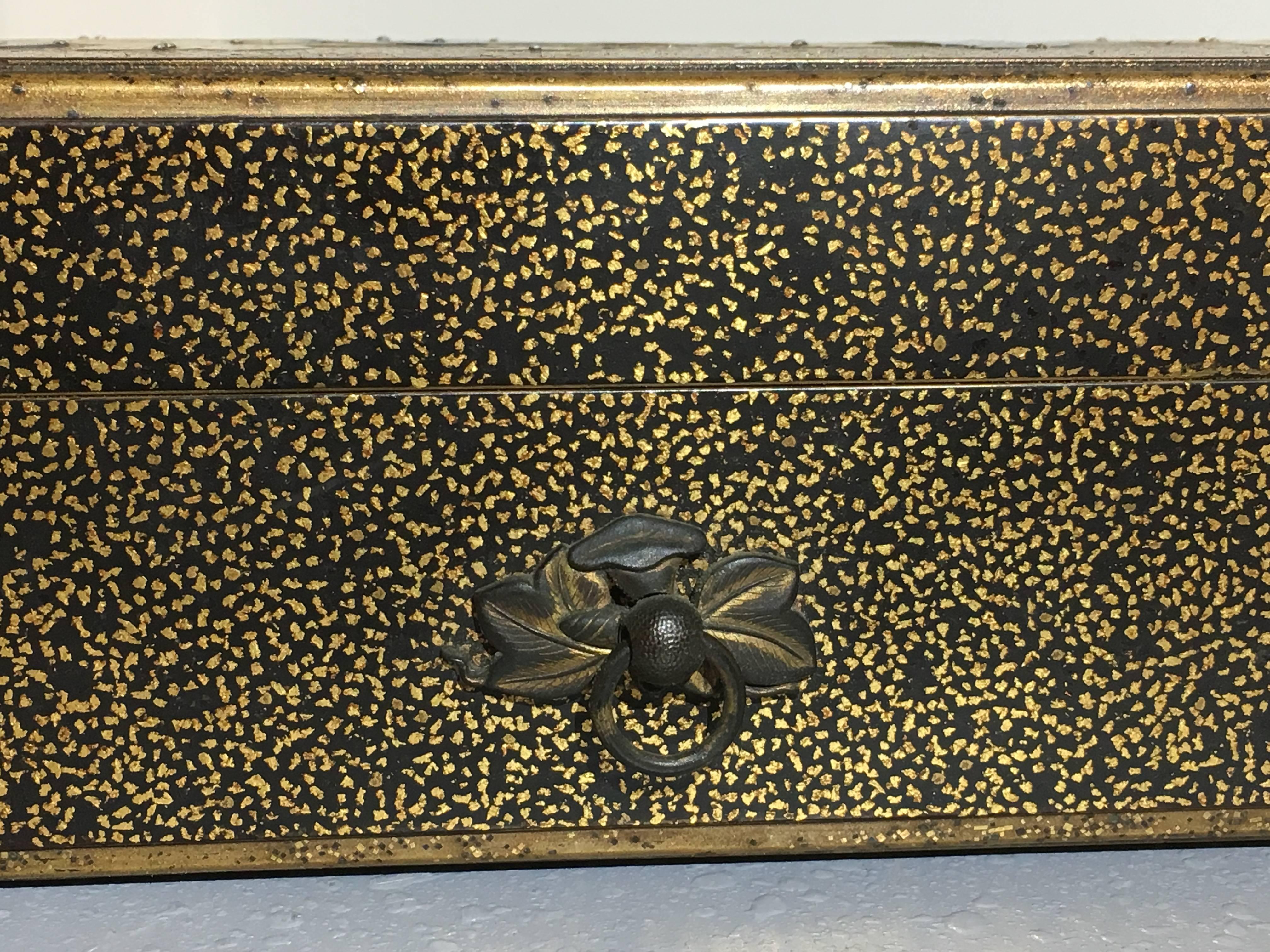 Japanese Edo Period Igarashi School Long Lacquer Box, Tanzaku-Bako For Sale 3