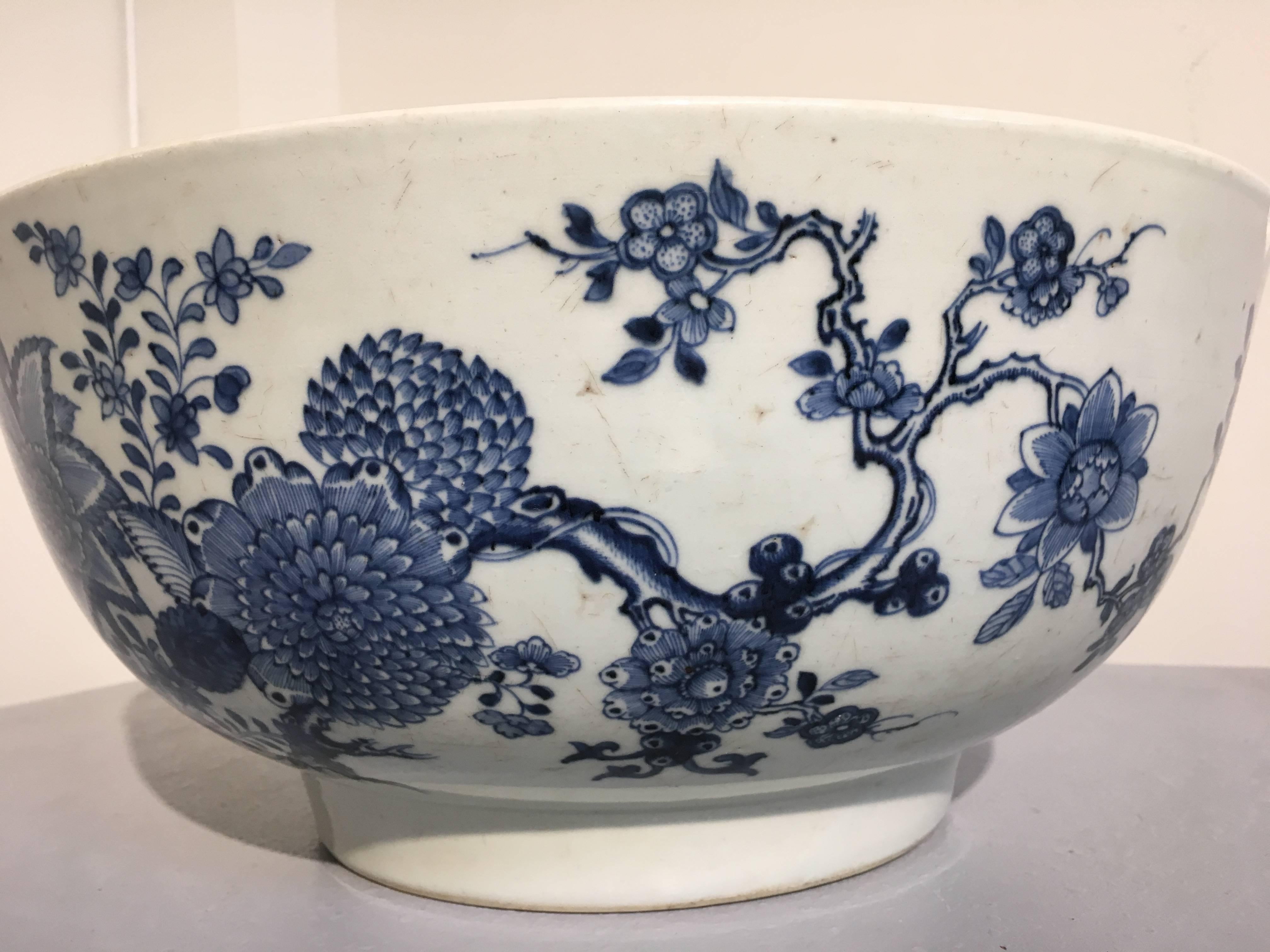 Iron Large Chinese Export Punchbowl with Staple Repairs, 18th Century For Sale