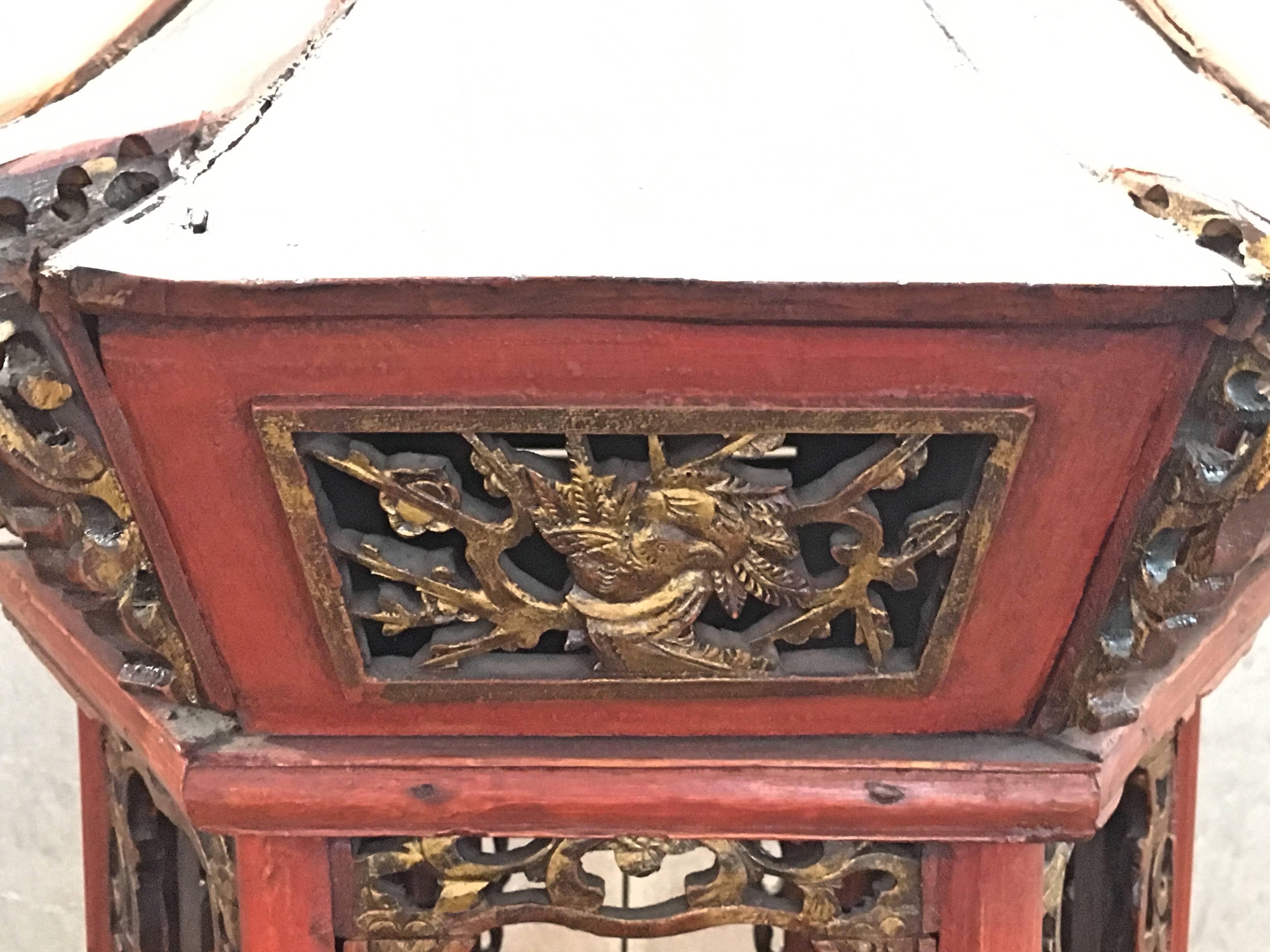 Large Chinese Lacquered and Gilt Wooden Model of a Pagoda or Pavilion In Good Condition In Austin, TX