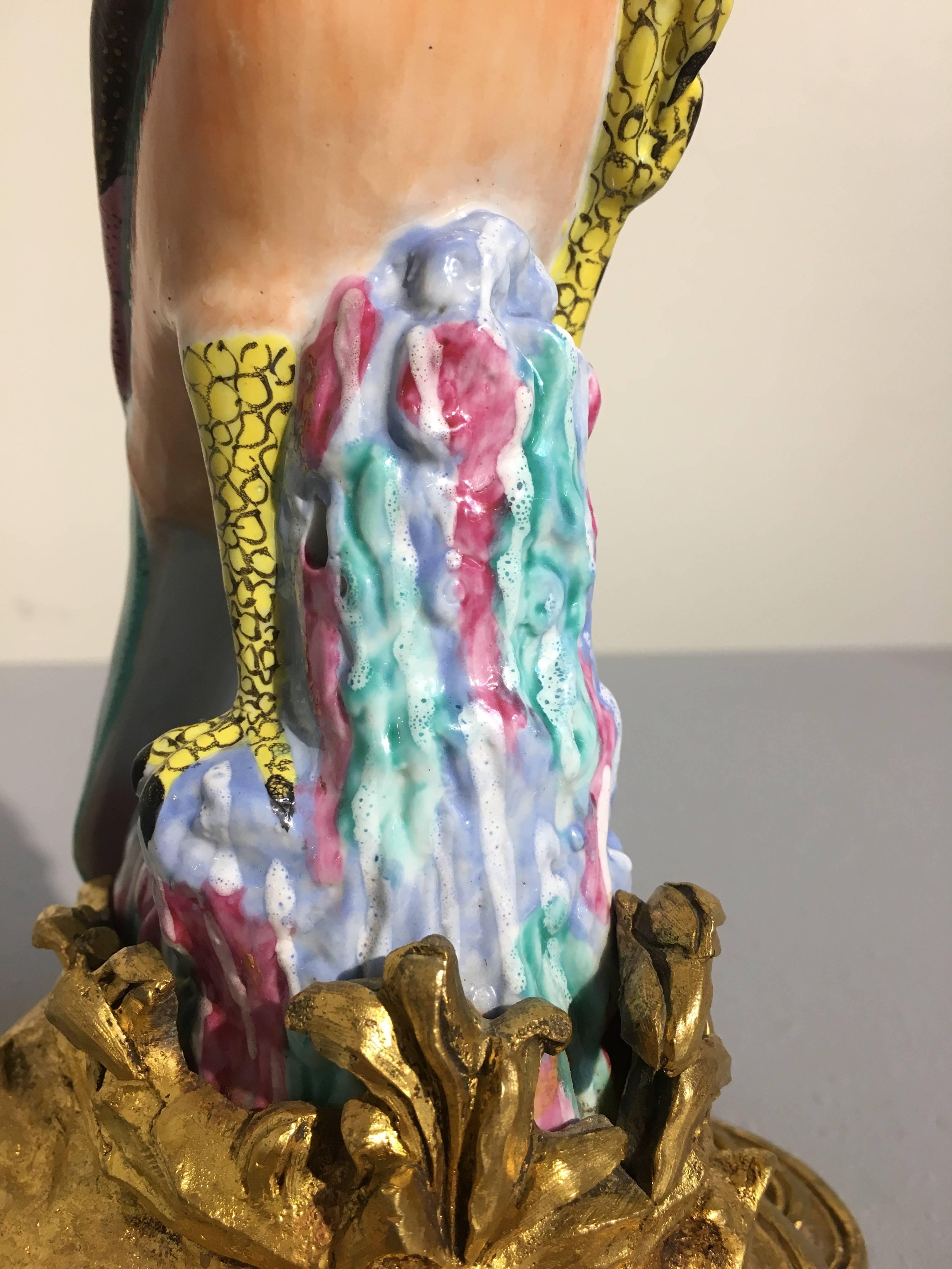 Faisán chino de exportación en rosa de familia con monturas de ormolu, finales del siglo XIX Ormolú en venta