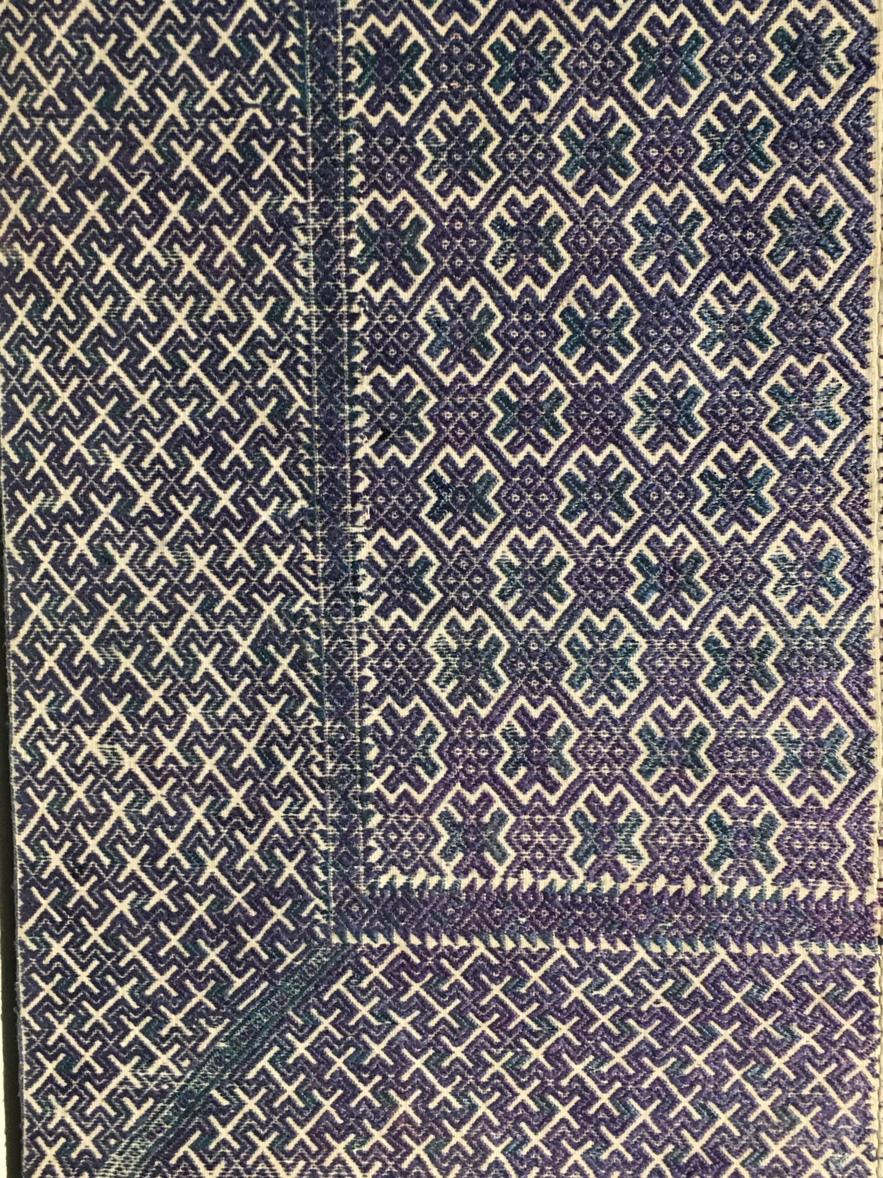 Hand-Woven Early 20th Century Chinese Zhuang Minority Wedding Blanket