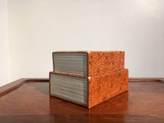 Chinese Porcelain Faux-Bois Decorated Book Form Box, Republic Period