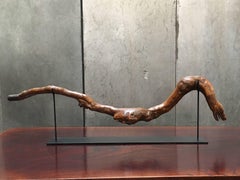 American Folk Art Snake and Wood Spirits Walking Stick, Early 20th Century