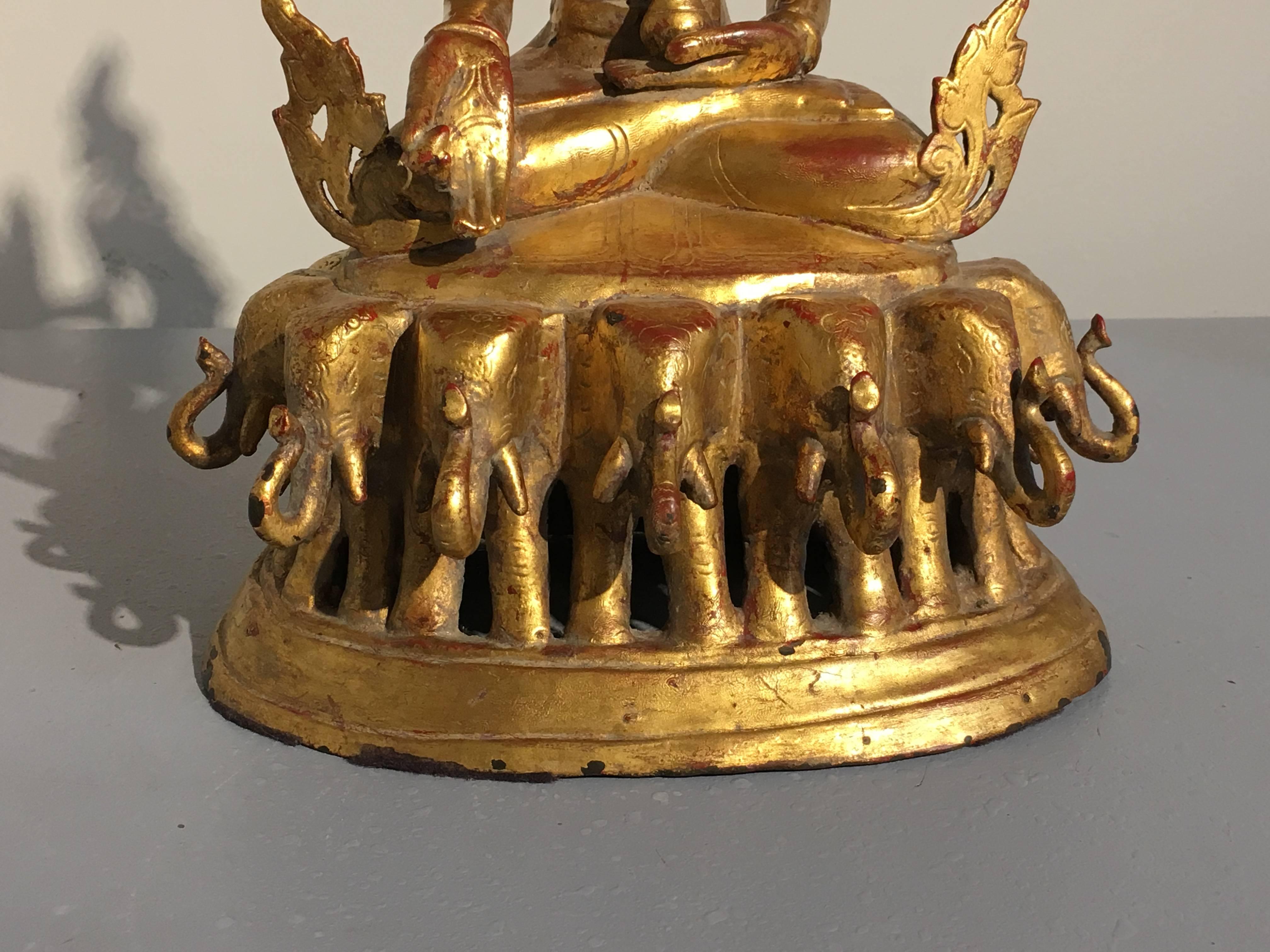 Burmese Arakan Lacquered and Gilt Bronze Healing Buddha, 18th Century For Sale 4