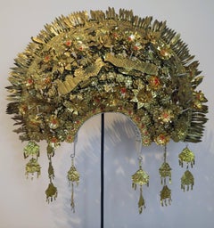 1960s Minangkabau Gilt Metal Bridal Headdress, Sumatra, Indonesia