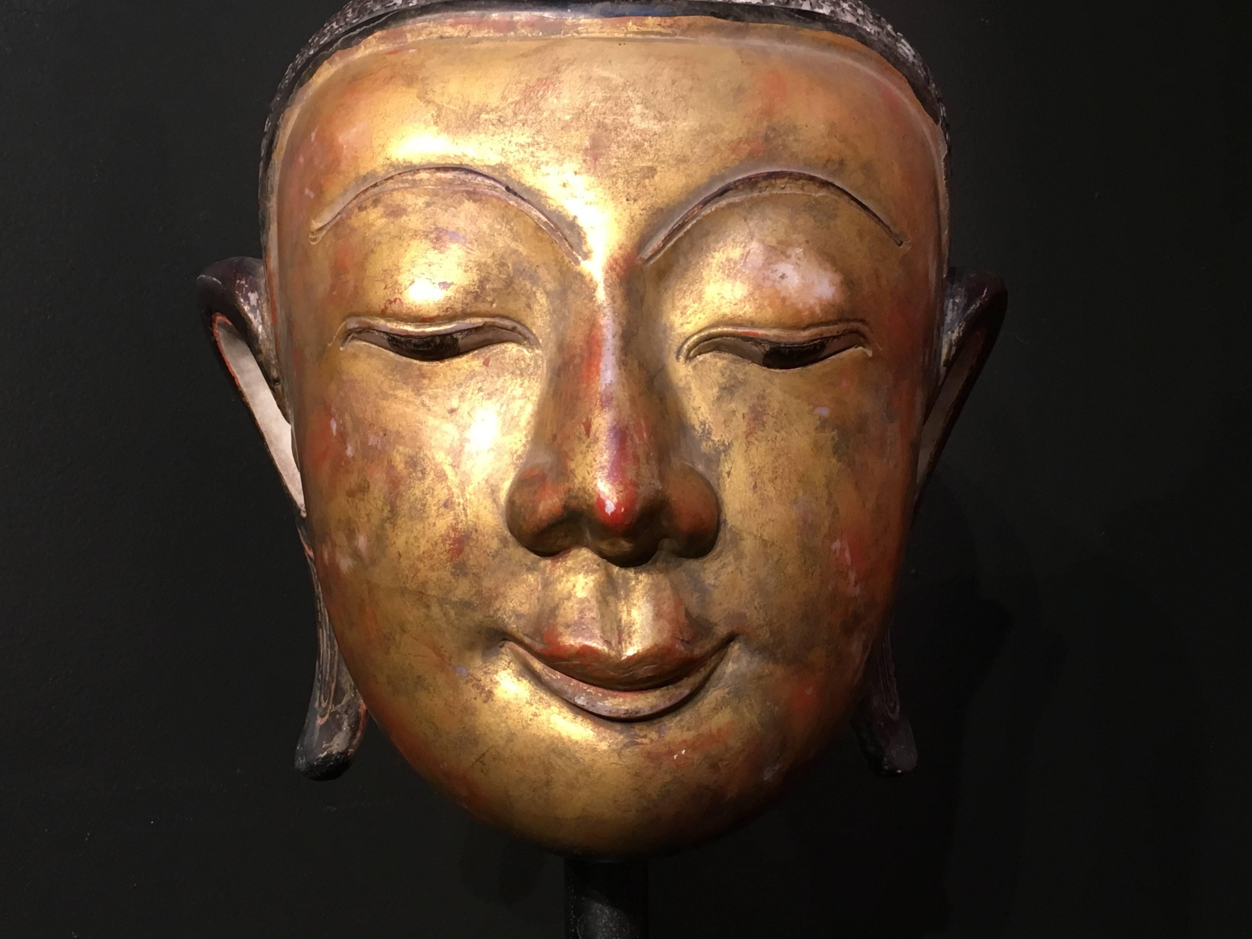 Monumental Burmese Ava Style Marble Head of the Buddha, 17th Century 4