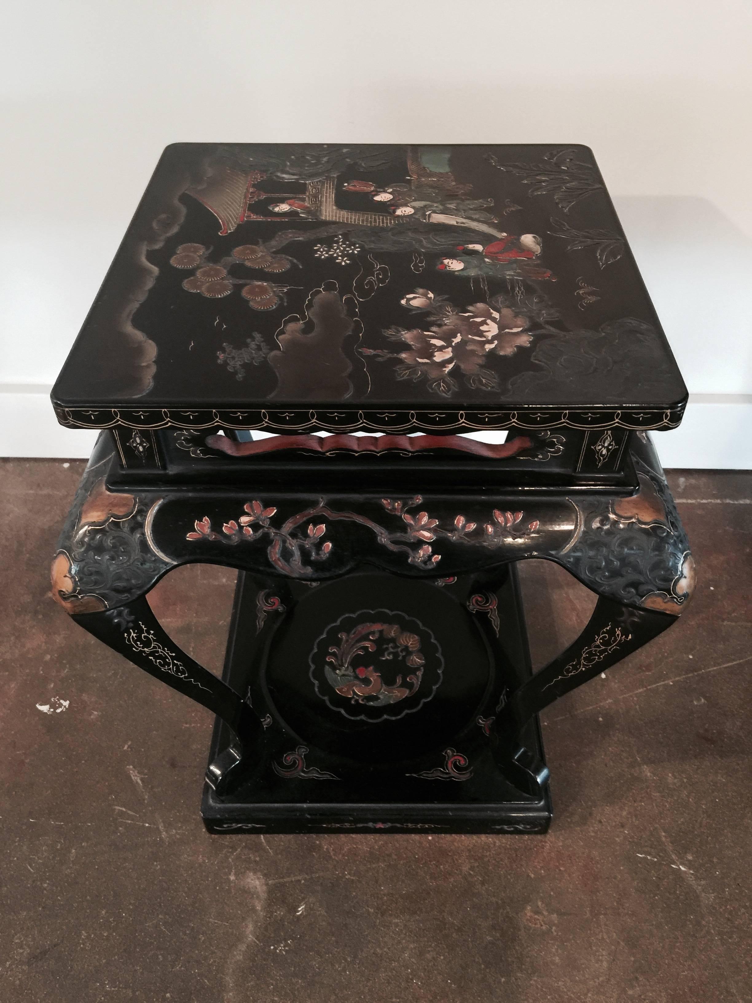 19th Century Japanese Meiji Lacquer Stand or Side Table 3