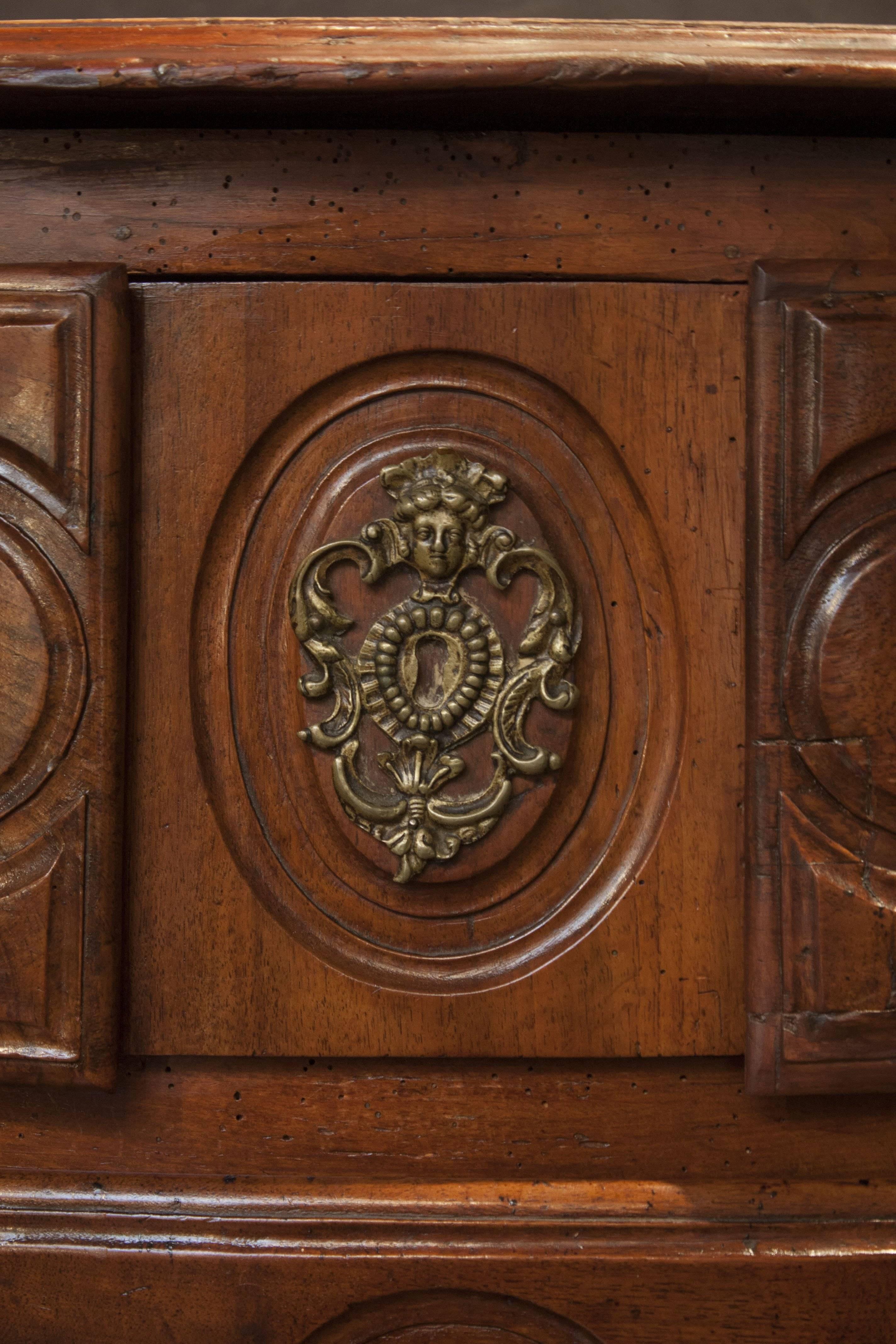 French 18th Century Carved Walnut Louis XV Commode For Sale