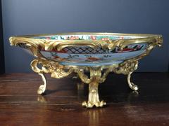 French Ormolu Mounted Kangxi Period Famille Verte Porcelain Centerpiece