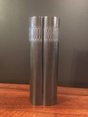 Japanese Art Nouveau Bronze Lobed Vase with Silver Overlay