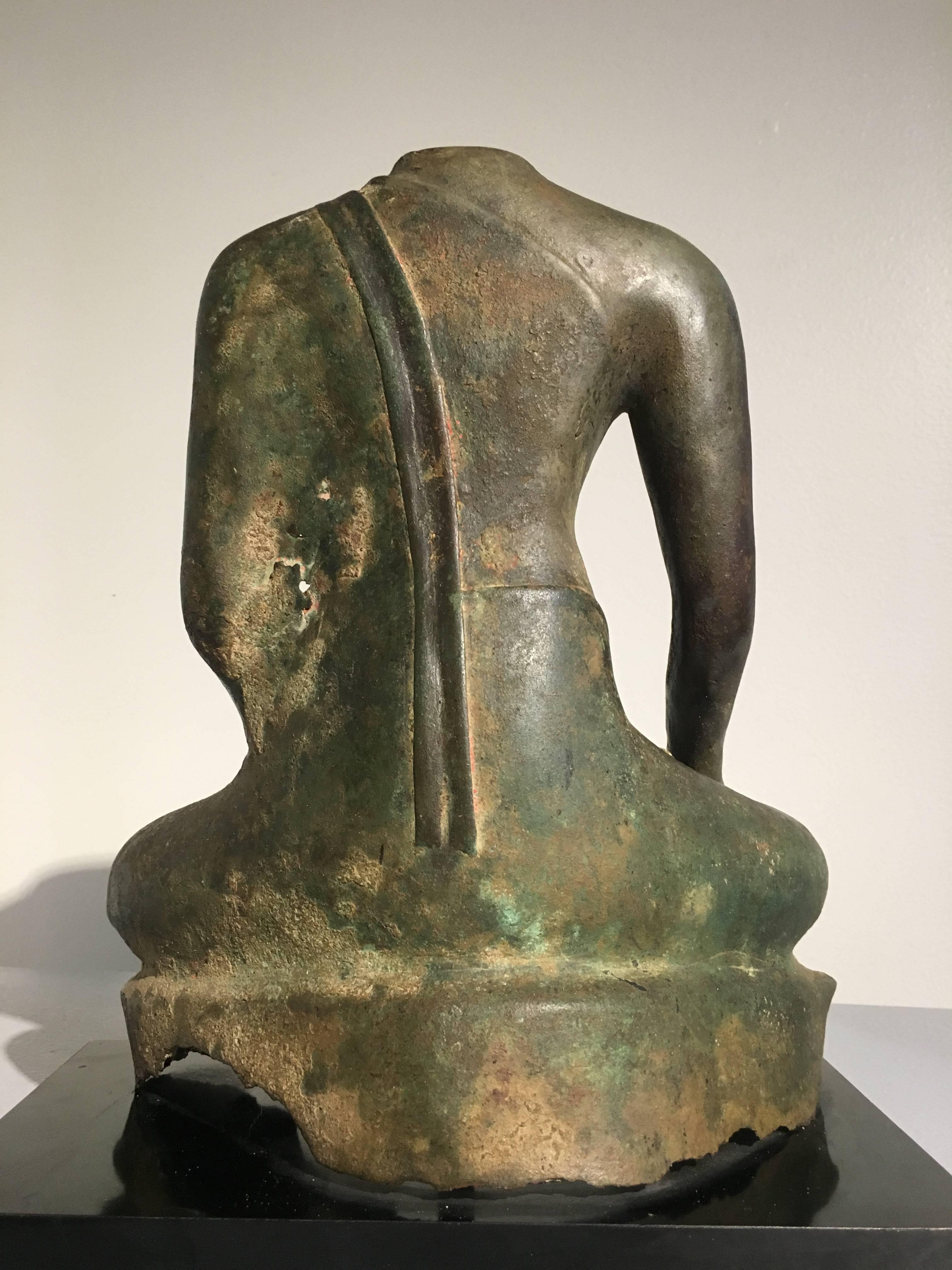 Thai Chiang Saen Period Bronze Seated Buddha 1