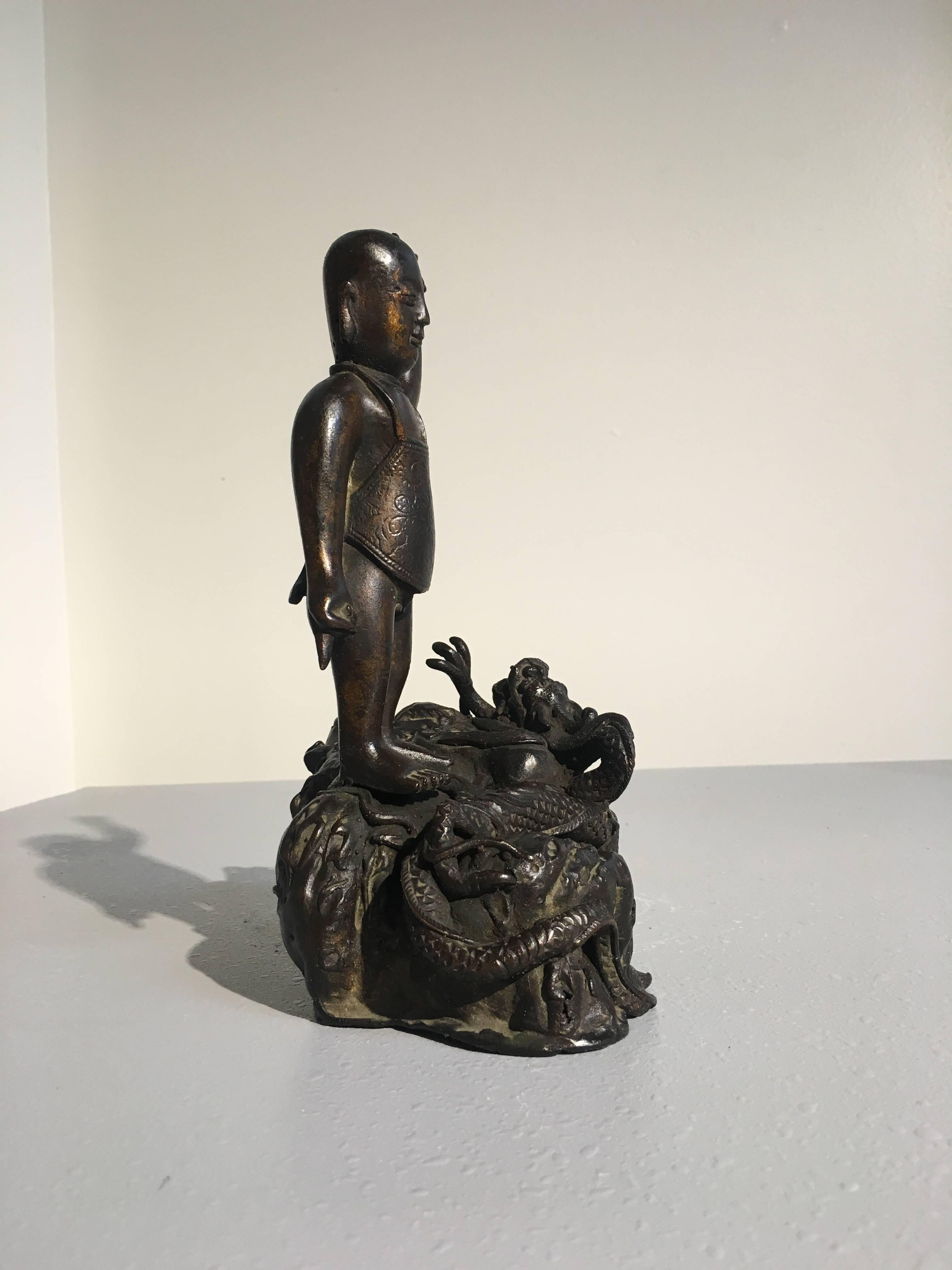 Chinese Ming Dynasty Bronze Figure of the Infant Buddha For Sale