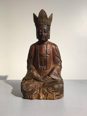 Chinese Carved Wood Bodhisattva Guanyin, Late Ming Dynasty, 17th Century
