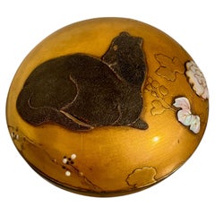 After Ogata Korin, Japanese Gold Lacquer Round Box, Meiji Period