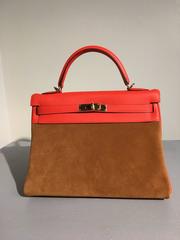 Hermes Kelly:: Seltene limitierte Auflage Grizzly Capucine Handtasche