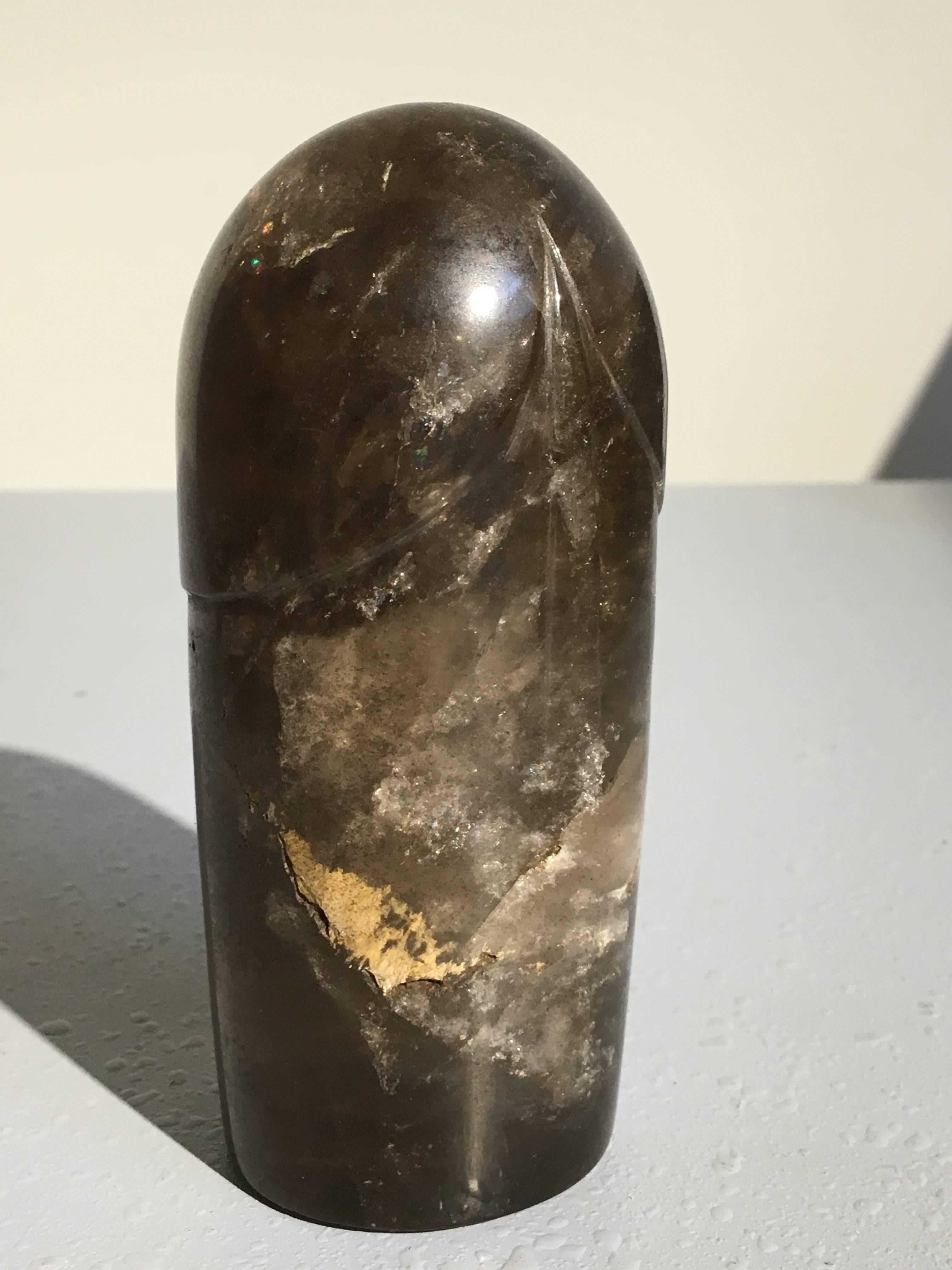 Hand-Carved Champa Stone Yoni and Quartz Crystal Lingam, 9th Century