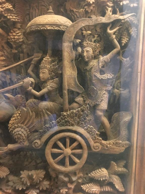 Massive Bali Ramayana Wood Carving at 1stdibs