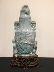 Large Early 20th Century Chinese Carved Jade Vase