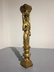 Densatil Gilt Bronze Caryatid Figure, Tibet, 15th Century