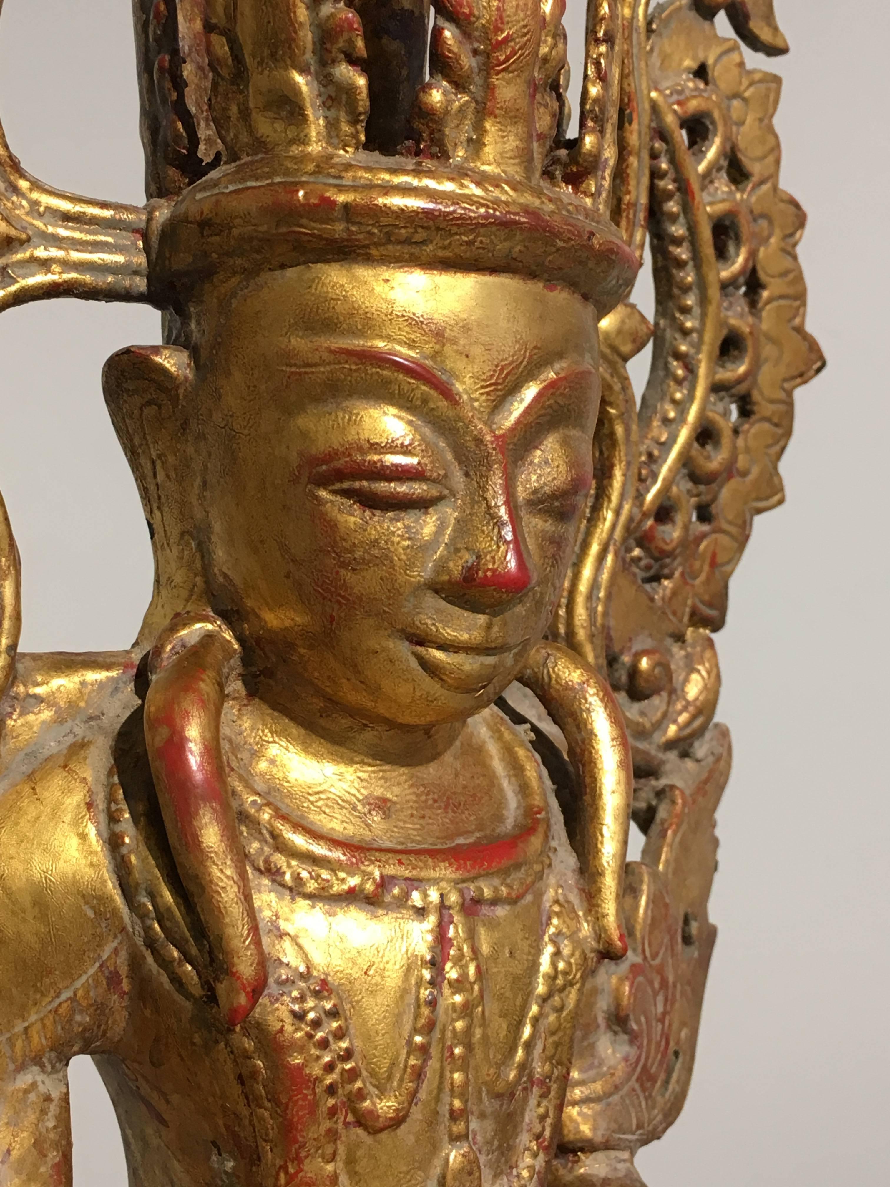 Burmese Arakan Lacquered and Gilt Bronze Healing Buddha, 18th Century For Sale 2