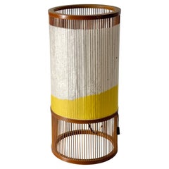 Vintage Japanese Modern Bamboo Washi Paper Lantern Table Lamp by Miyabi Andon