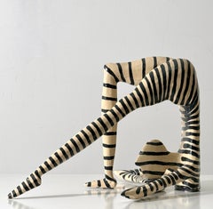 Postmodern Black and White Abstract Figurative Ceramic Sculpture by Jack Charney