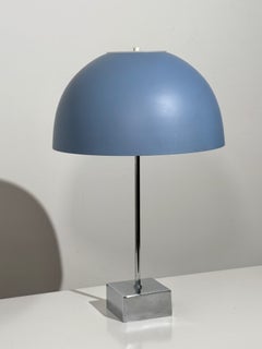 Paul Mayen Mid-Century-Modern-Tischlampe „Blue Mushroom“ in Chrom für Habitat, 1960er Jahre