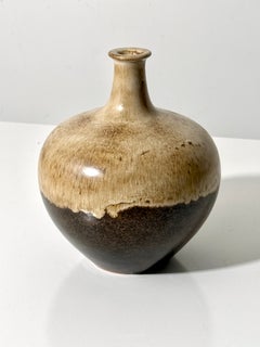Vase en céramique « Bottle Form » d'Alvino Bagni, avec un émail aux tons terreux, pour Raymor, années 1960