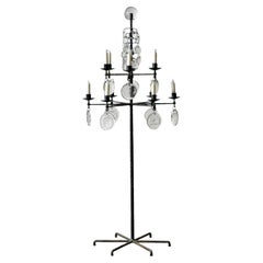 Lampe sur pied « Candelabra » d'Erik Hoglund, en fer forgé et verre, pour Boda Sweden, années 1960