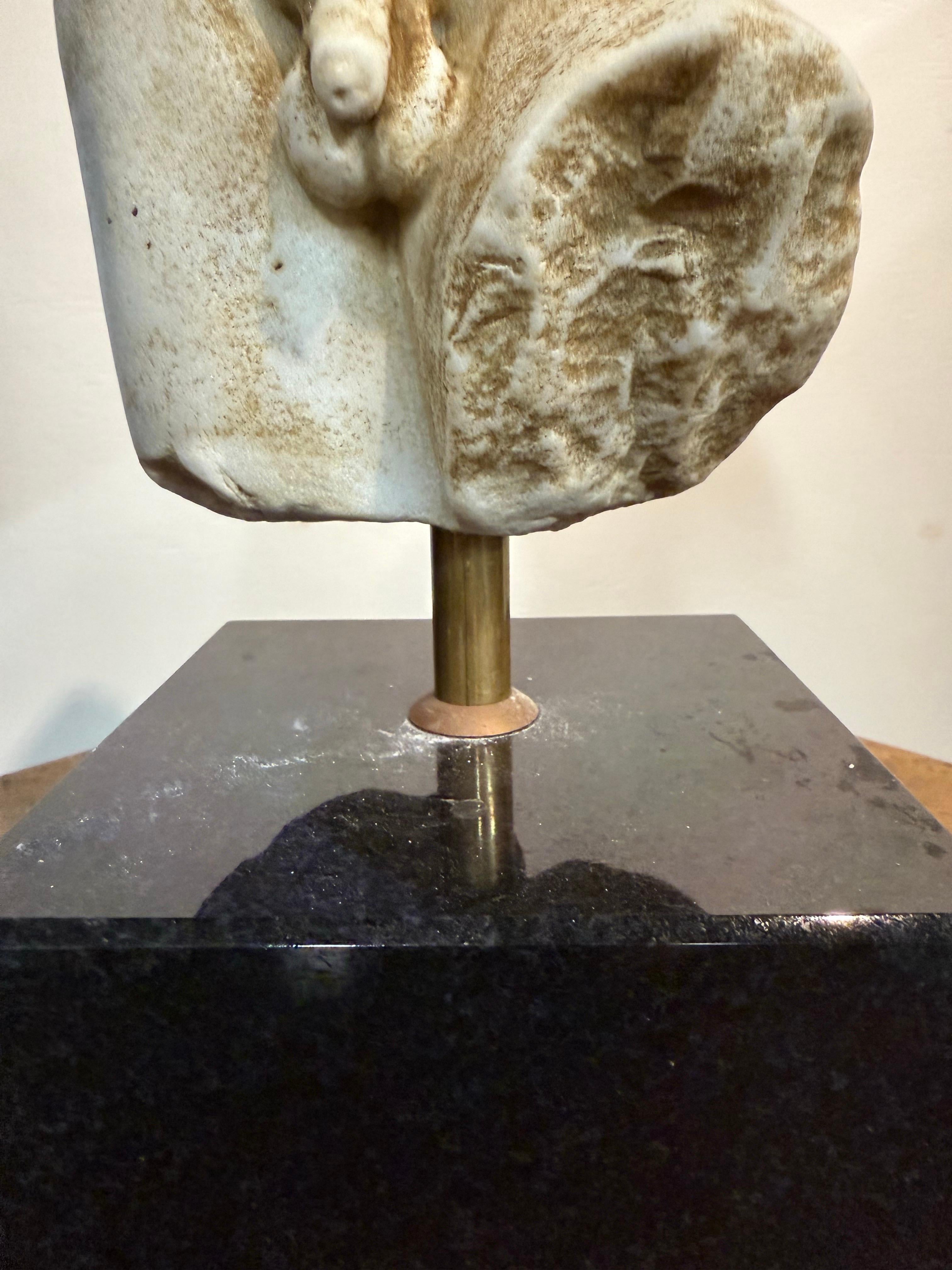 A Roman White Marble Statue of Dancing Satyr, 19th Century For Sale 7