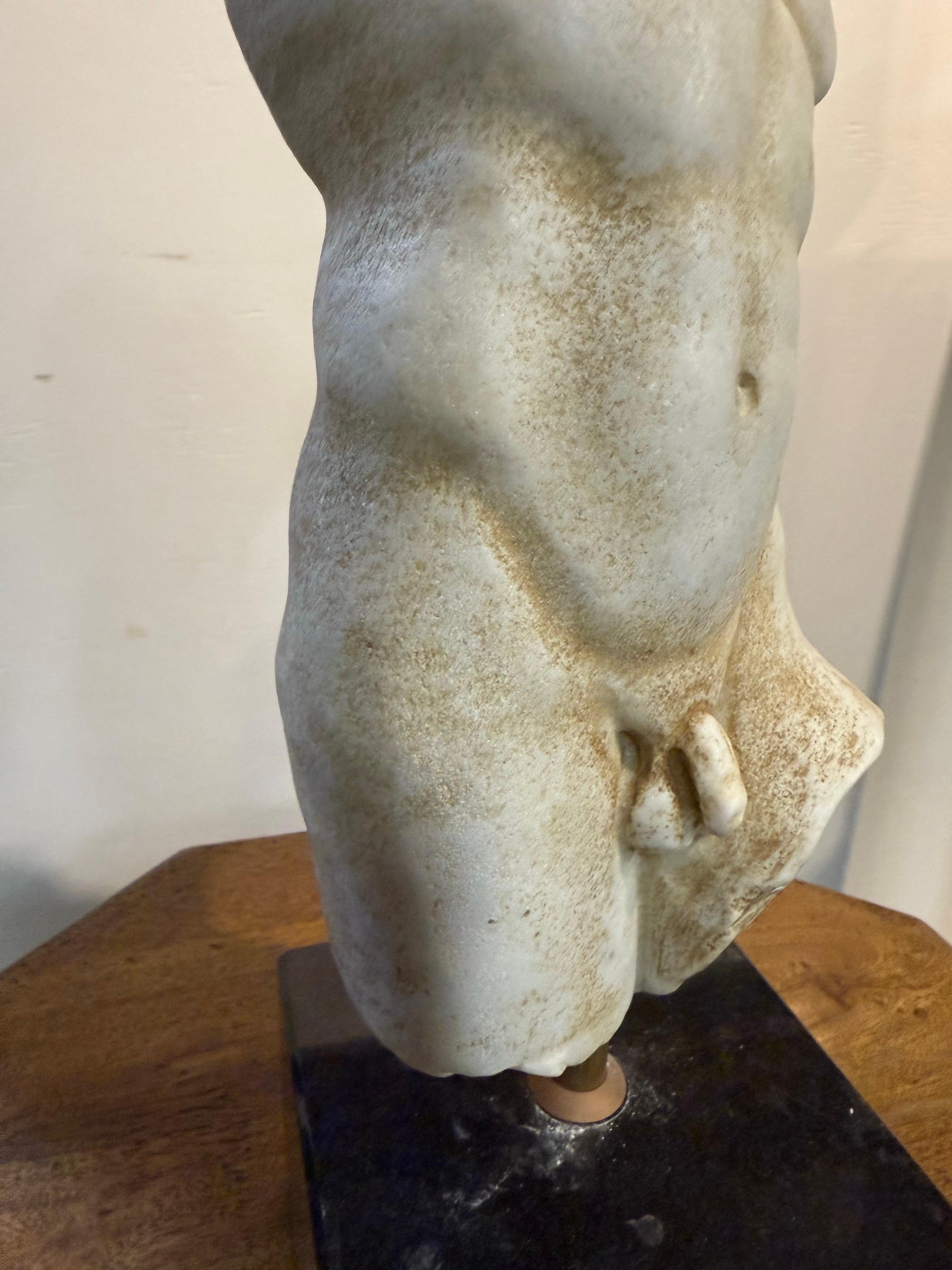 A Roman White Marble Statue of Dancing Satyr, 19th Century For Sale 5