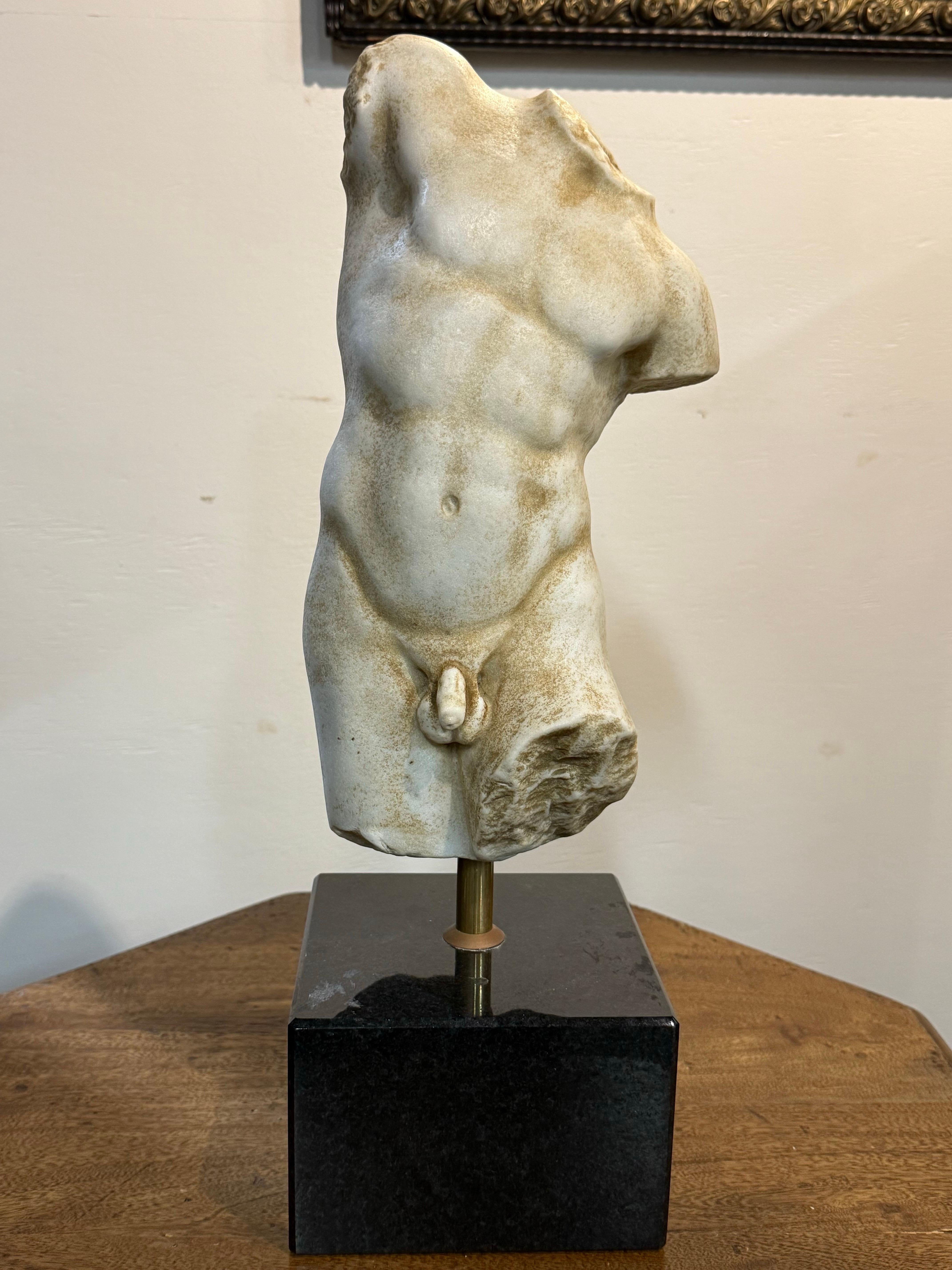 A Roman White Marble Statue of Dancing Satyr, 19th Century For Sale 4