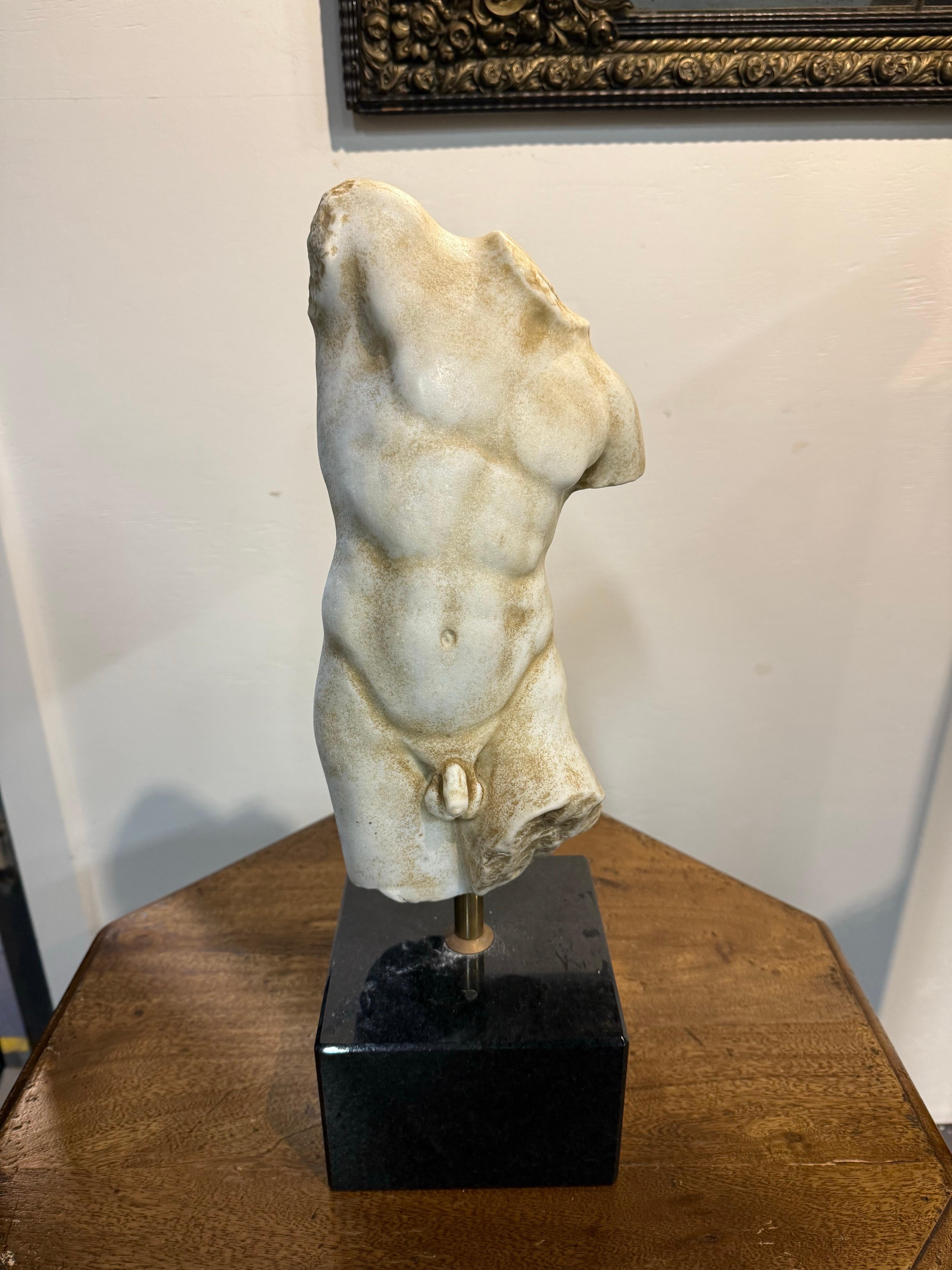 A Roman White Marble Statue of Dancing Satyr, 19th Century

Provenance: Private Australian Collection.

Description:
In the Grand Tour Style, the figure with only the trunk remaining, likely a stylistic choice. Modelled after the ‘Dancing Faun’ of