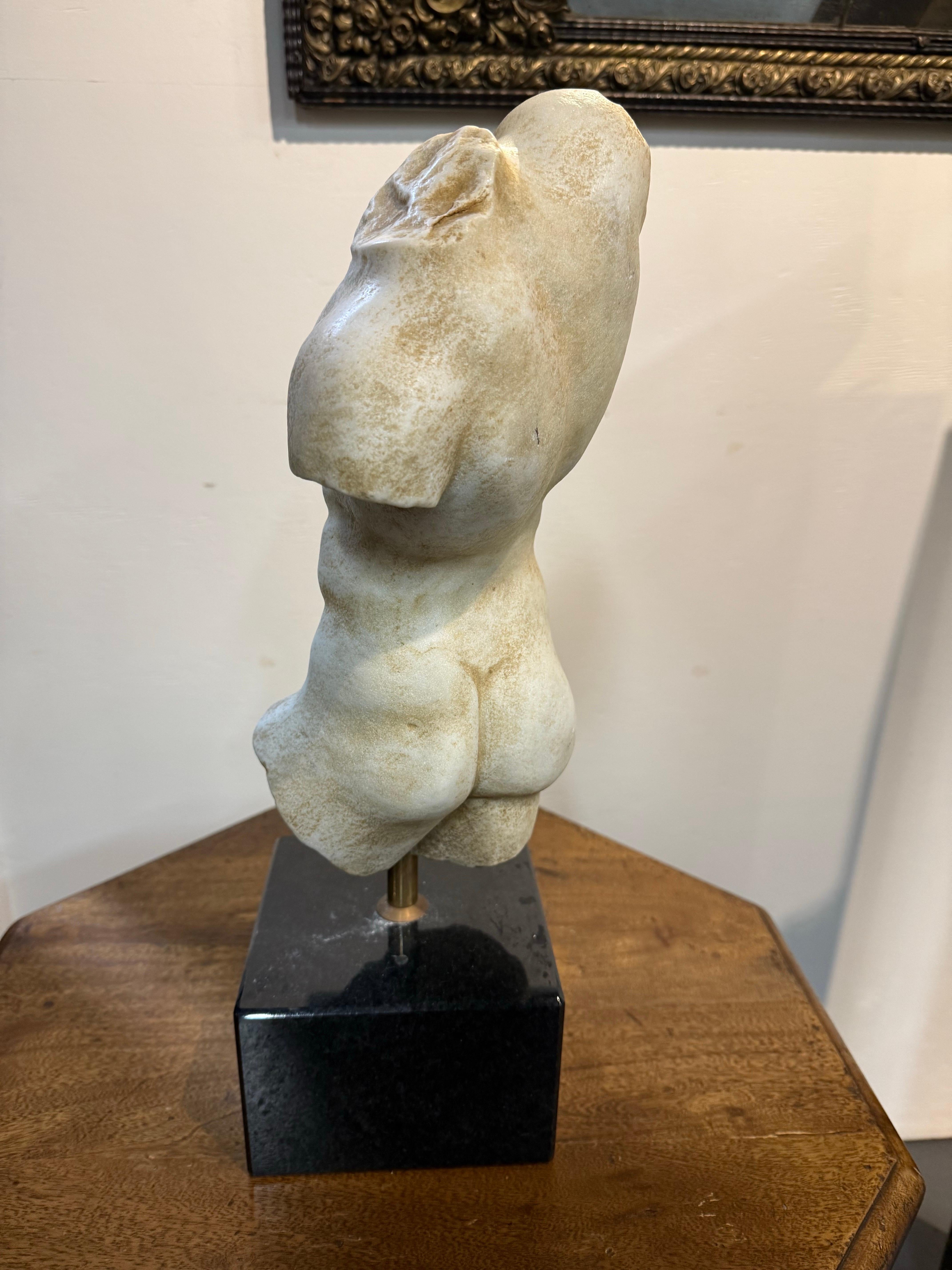 Hand-Carved A Roman White Marble Statue of Dancing Satyr, 19th Century For Sale