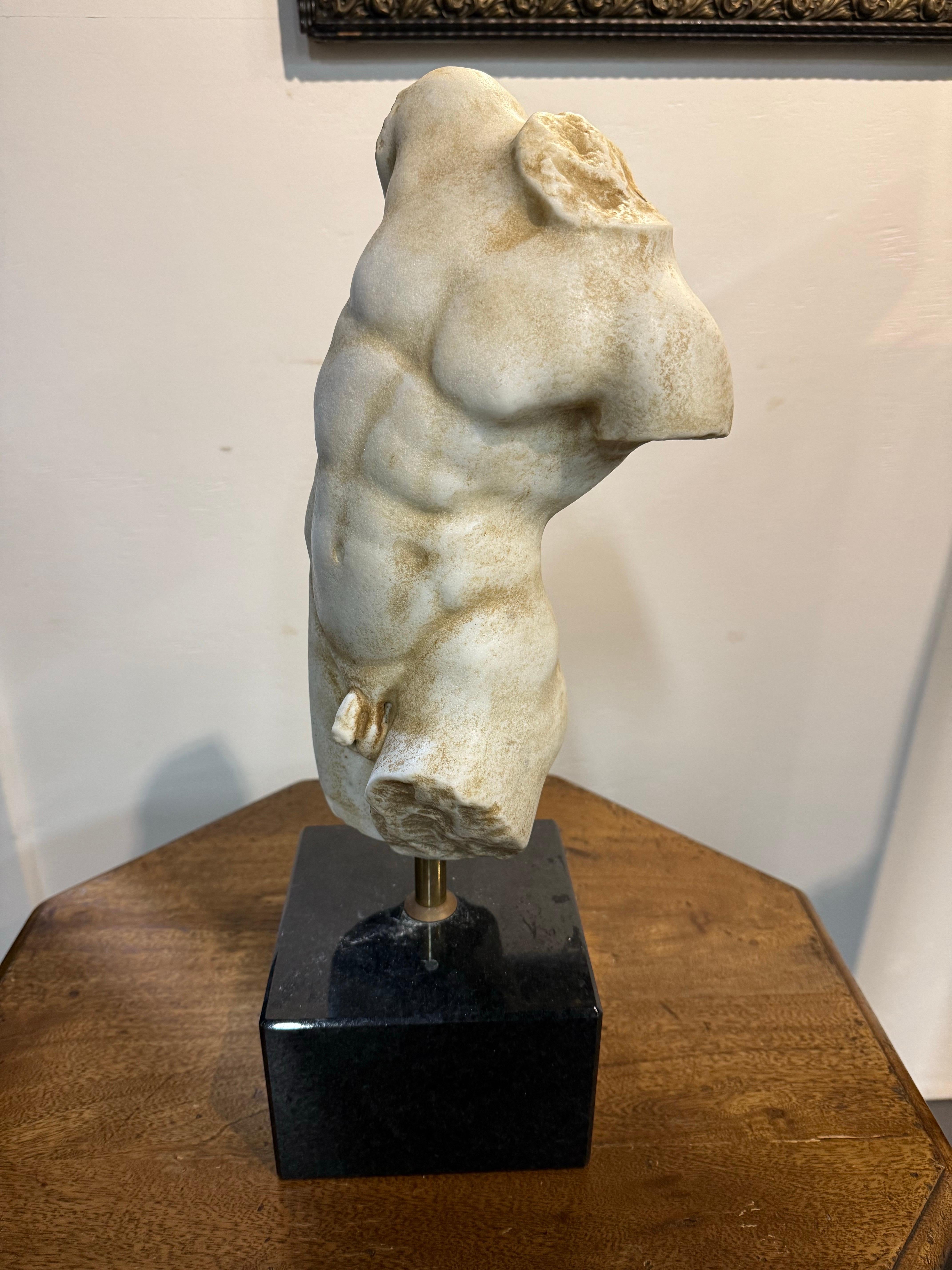 Classical Roman A Roman White Marble Statue of Dancing Satyr, 19th Century For Sale