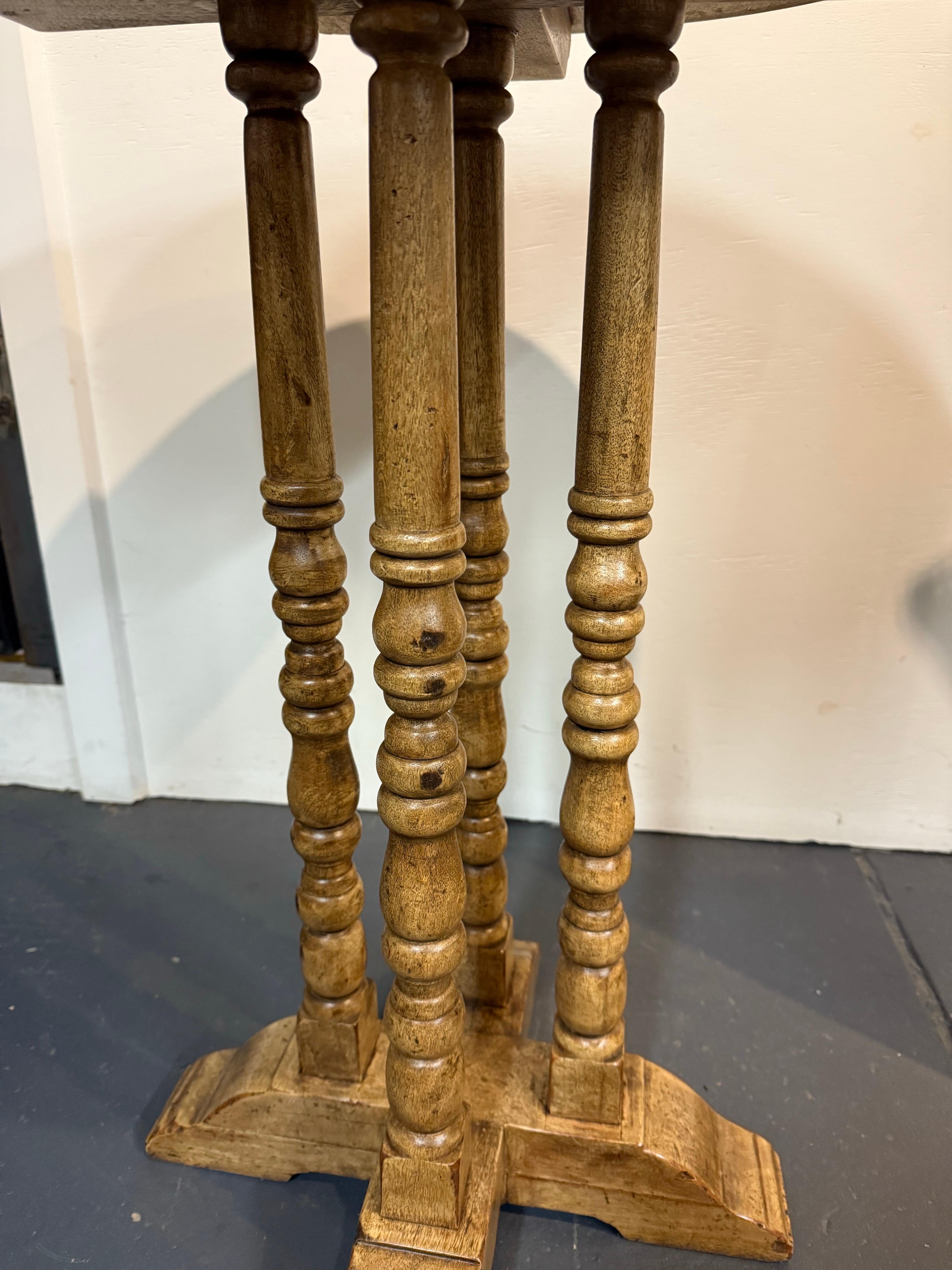 A Wooden Bobbin Leg Side Table For Sale 2